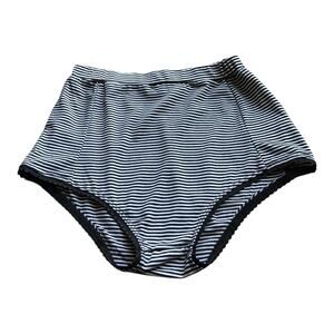 POL High Waist Black White Stripe Bloomer Underwear Women's Size Small